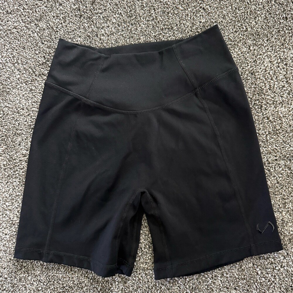TLF Black High Waist Scrunch Butt Biker Shorts Womens Size M Activewear